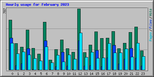 Hourly usage for February 2023